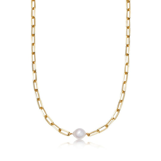 Celestial Single Pearl Necklace - Gold - 56116YWTN