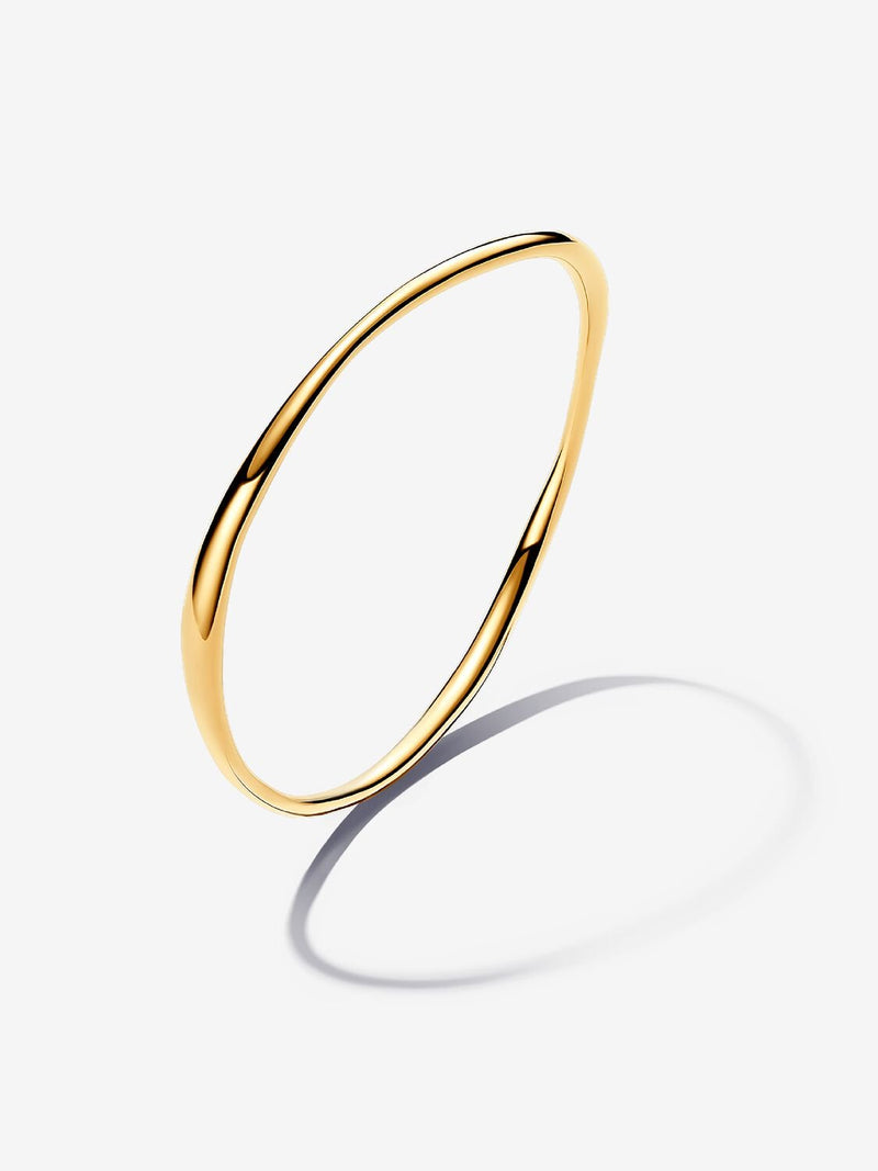 Organically Shaped Bangle - 14ct Gold Plated - 563317C00