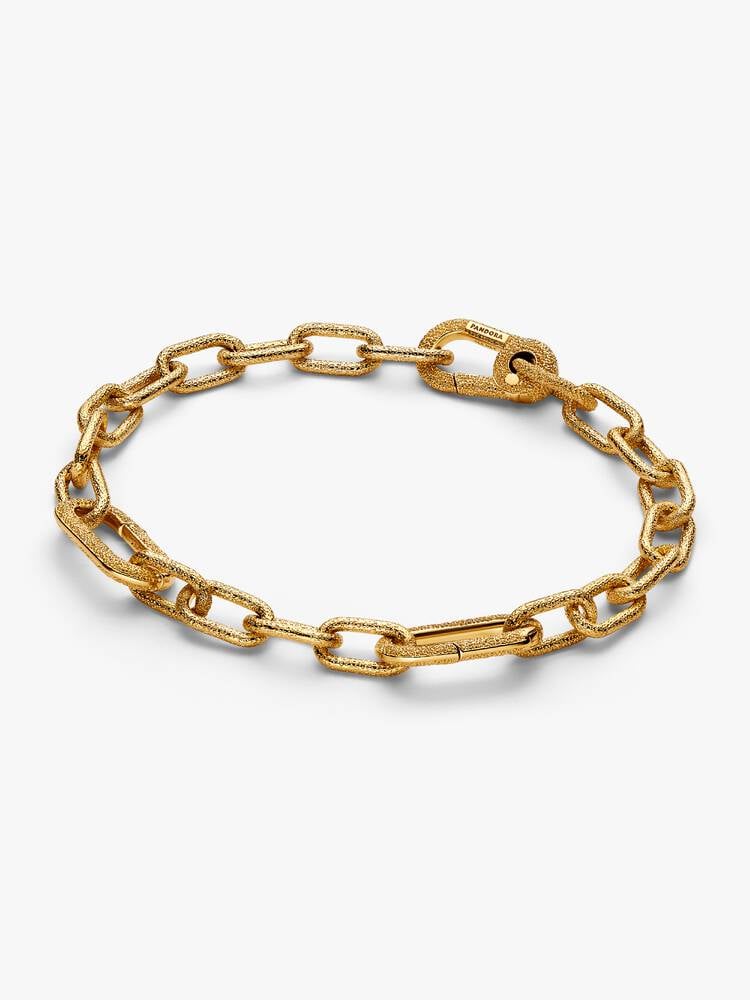 Textured Small Link Chain Bracelet - 14ct Gold Plated - 563829C00