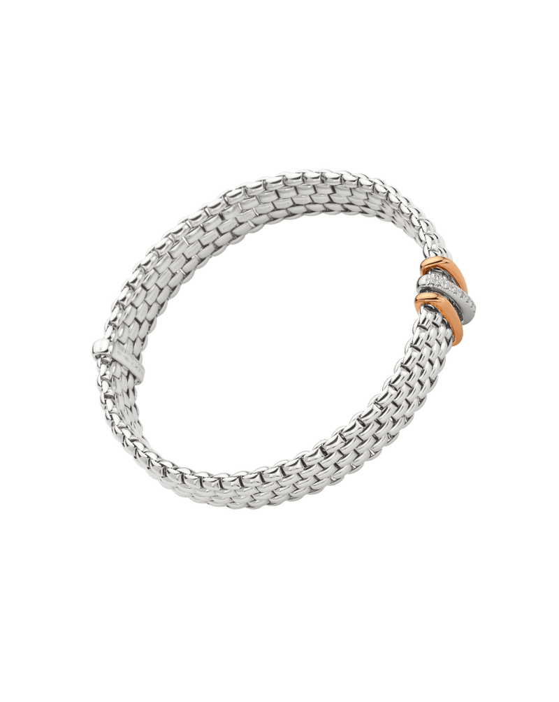 Panorama Flex'It Bracelet With Diamonds, Small - 18ct White Gold - 587B-BBR