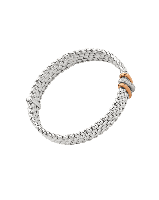 Panorama Flex'It Bracelet With Diamonds, Small - 18ct White Gold - 587B-BBR