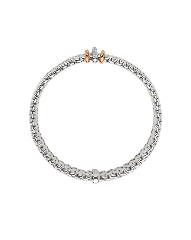Panorama Flex'It Bracelet With Diamonds, Small - 18ct White Gold - 587B-BBR