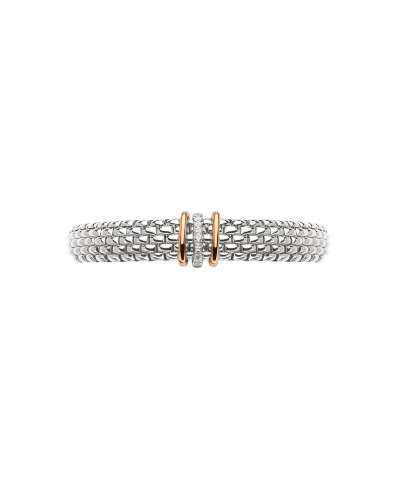 Panorama Flex'It Bracelet With Diamonds, Small - 18ct White Gold - 587B-BBR