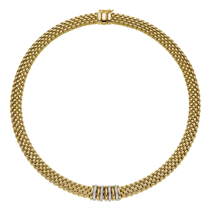 Panorama Diamond Necklace, 42cm  - 18ct Yellow Gold - 588CBBR-GB