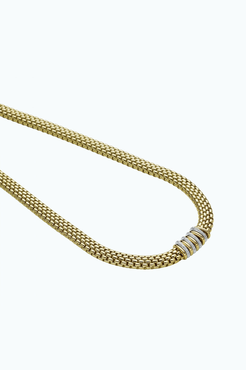 Panorama Diamond Necklace, 42cm  - 18ct Yellow Gold - 588CBBR-GB