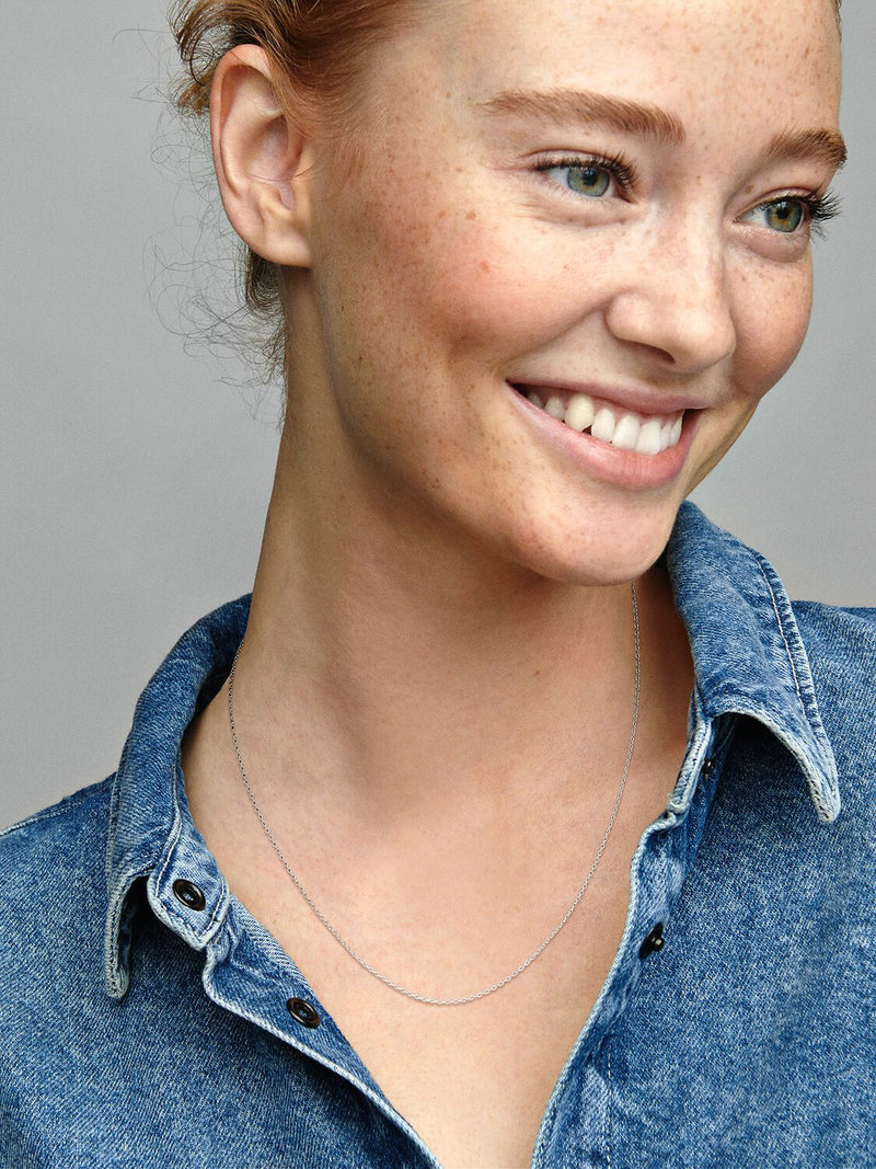 Classic Cable Chain Necklace - Sterling Silver - 590515-45