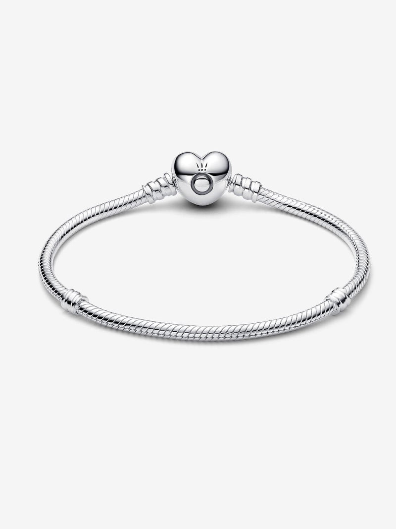 Pandora Moments Heart Clasp Snake Chain Bracelet - Sterling Silver - 590719