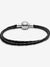 Double Black Leather Bracelet - Sterling Silver - 590745CBK