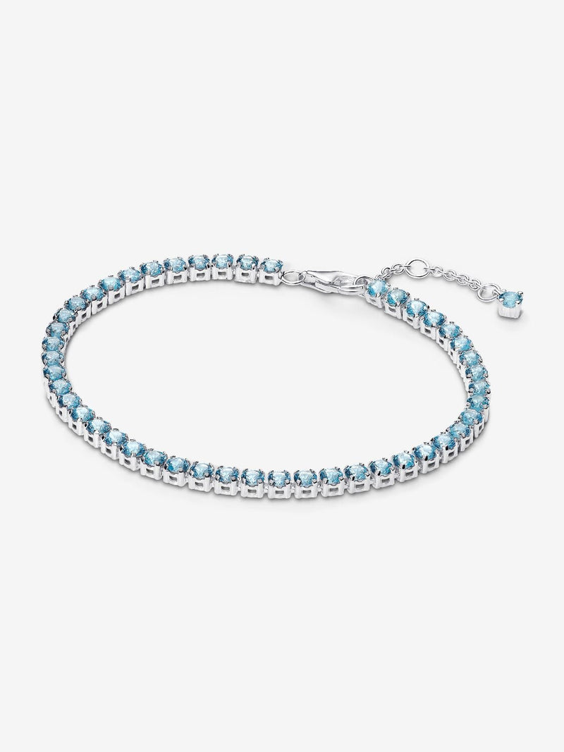 Sparkling Light Blue Tennis Bracelet - Sterling Silver - 591469C03