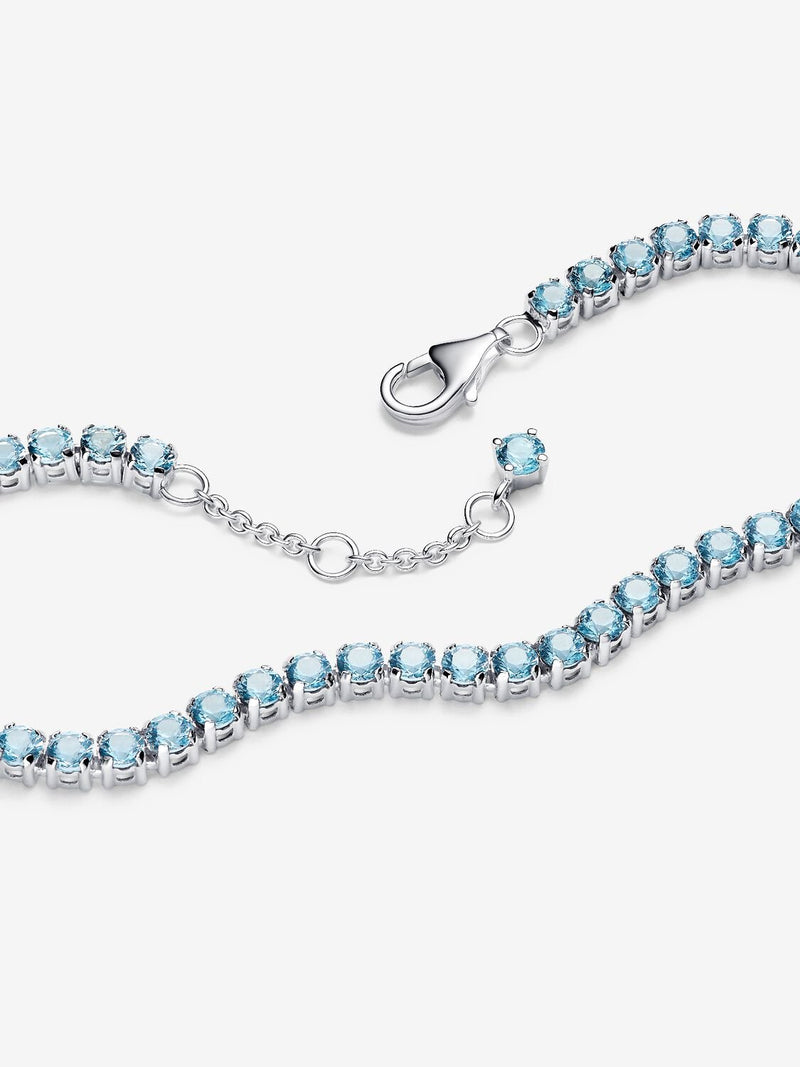 Sparkling Light Blue Tennis Bracelet - Sterling Silver - 591469C03