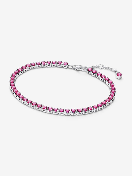Sparkling Pink Tennis Bracelet - Sterling Silver - 591469C04