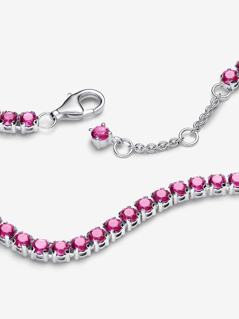 Sparkling Pink Tennis Bracelet - Sterling Silver - 591469C04