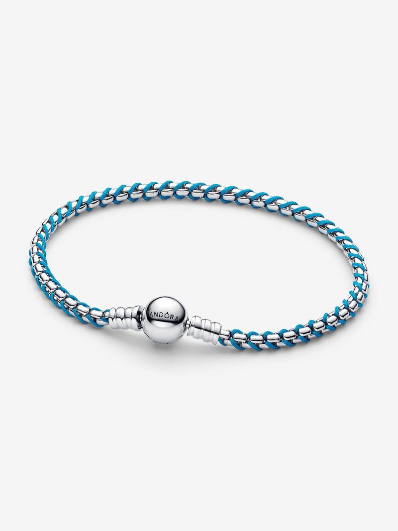 Blue Cord Box Chain Bracelet - Sterling Silver - 593816C01