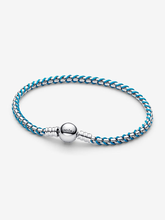 Blue Cord Box Chain Bracelet - Sterling Silver - 593816C01