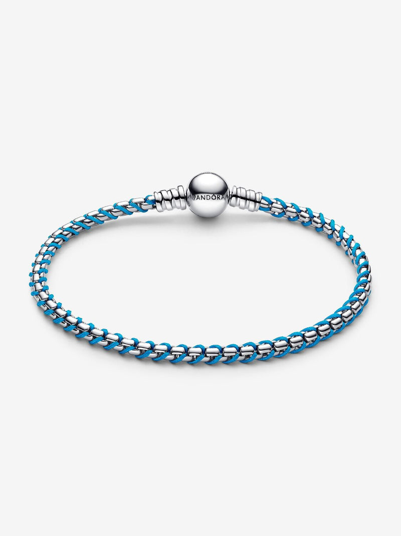 Blue Cord Box Chain Bracelet - Sterling Silver - 593816C01