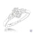 Platinum Florentine Oval Cut Diamond Engagement Ring - 0.83ct