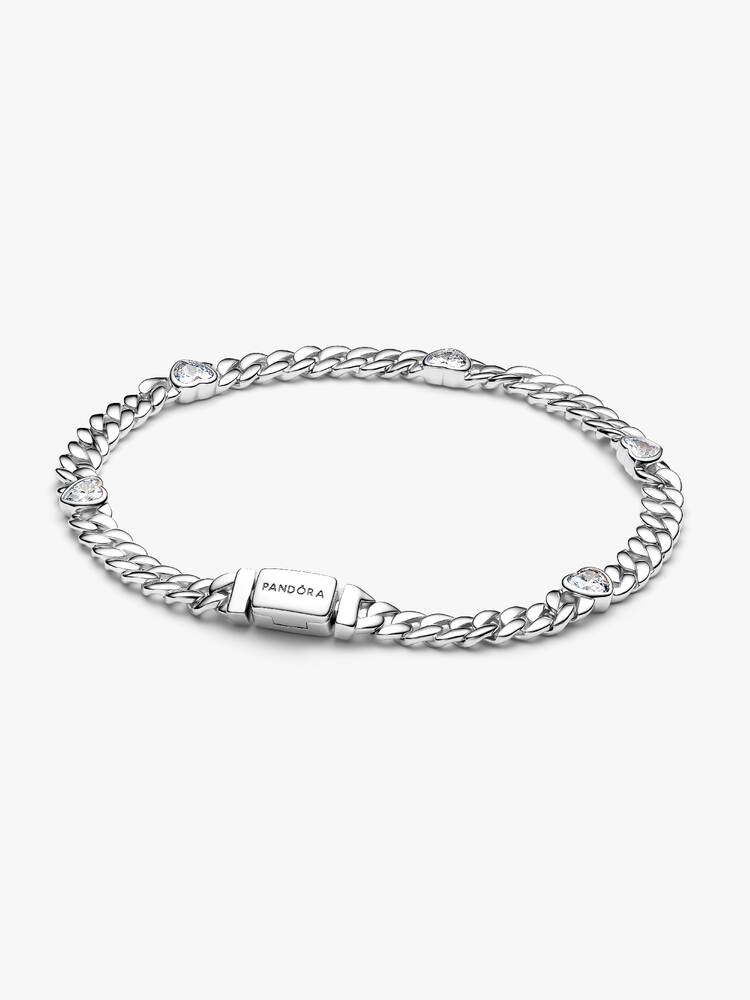 Heart Cuban Chain Bracelet - Sterling Silver - 594226C01