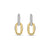 Milano CZ Chain Link Earrings - Silver/Gold - 7831ZY