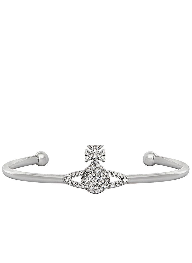 Grace Bas Relief Open Bangle - Silver - 61010007-02P116-CN