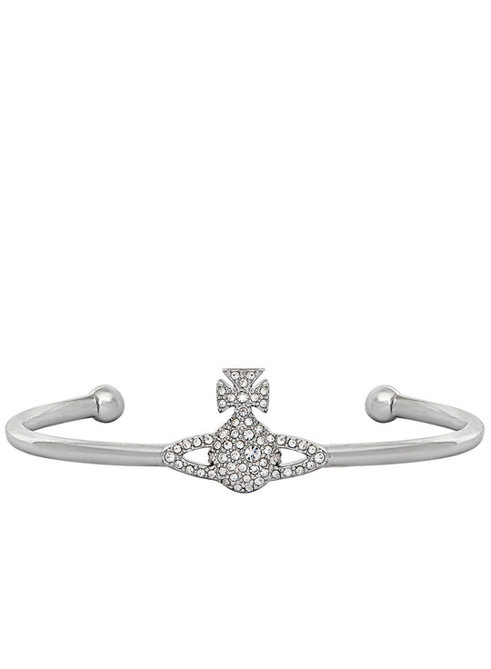 Grace Bas Relief Open Bangle - Silver - 61010007-02P116-CN