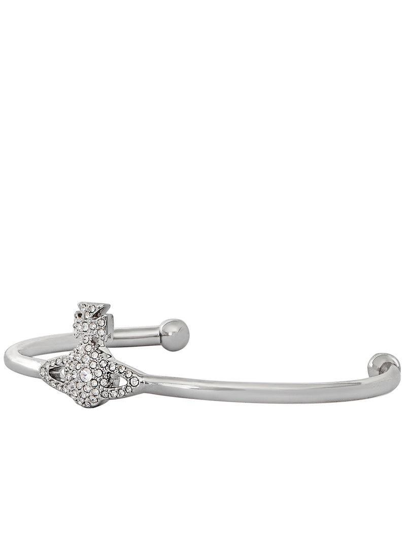Grace Bas Relief Open Bangle - Silver - 61010007-02P116-CN