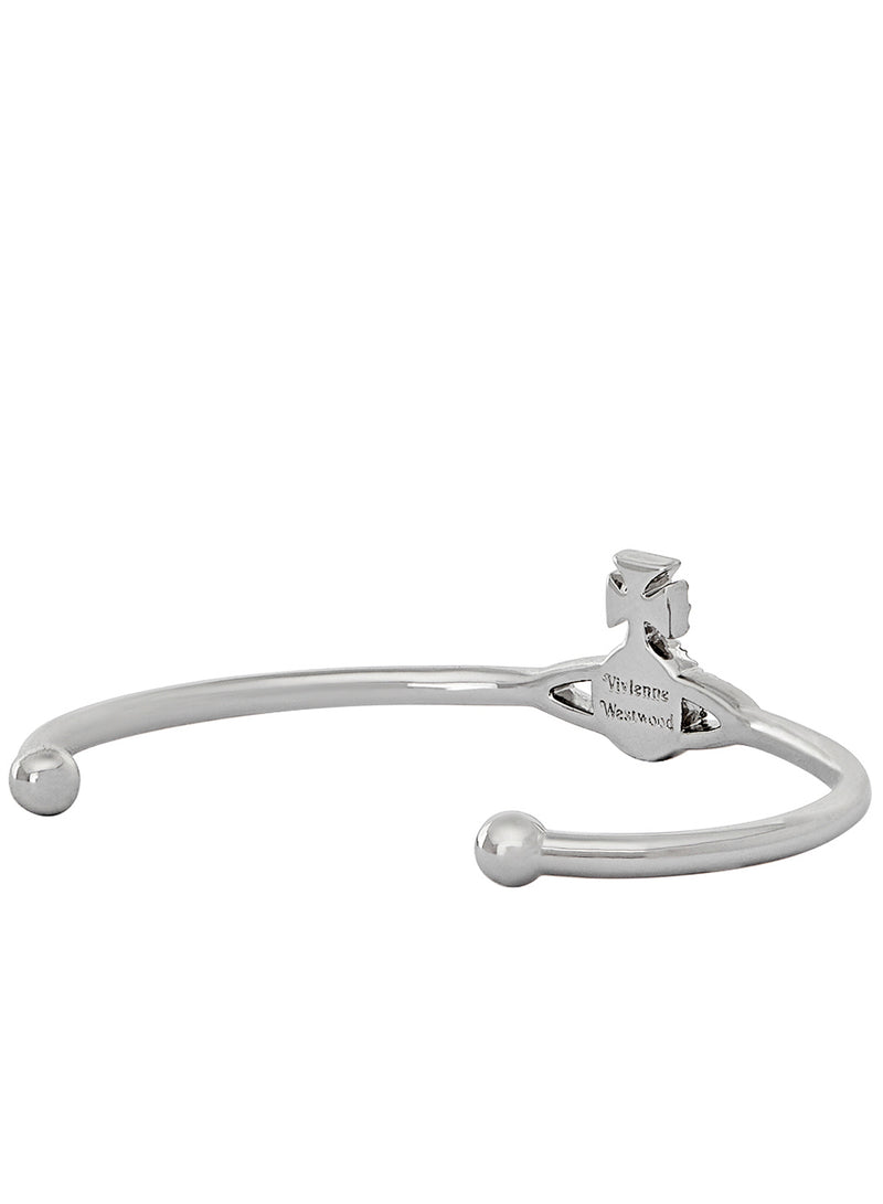 Grace Bas Relief Open Bangle - Silver - 61010007-02P116-CN