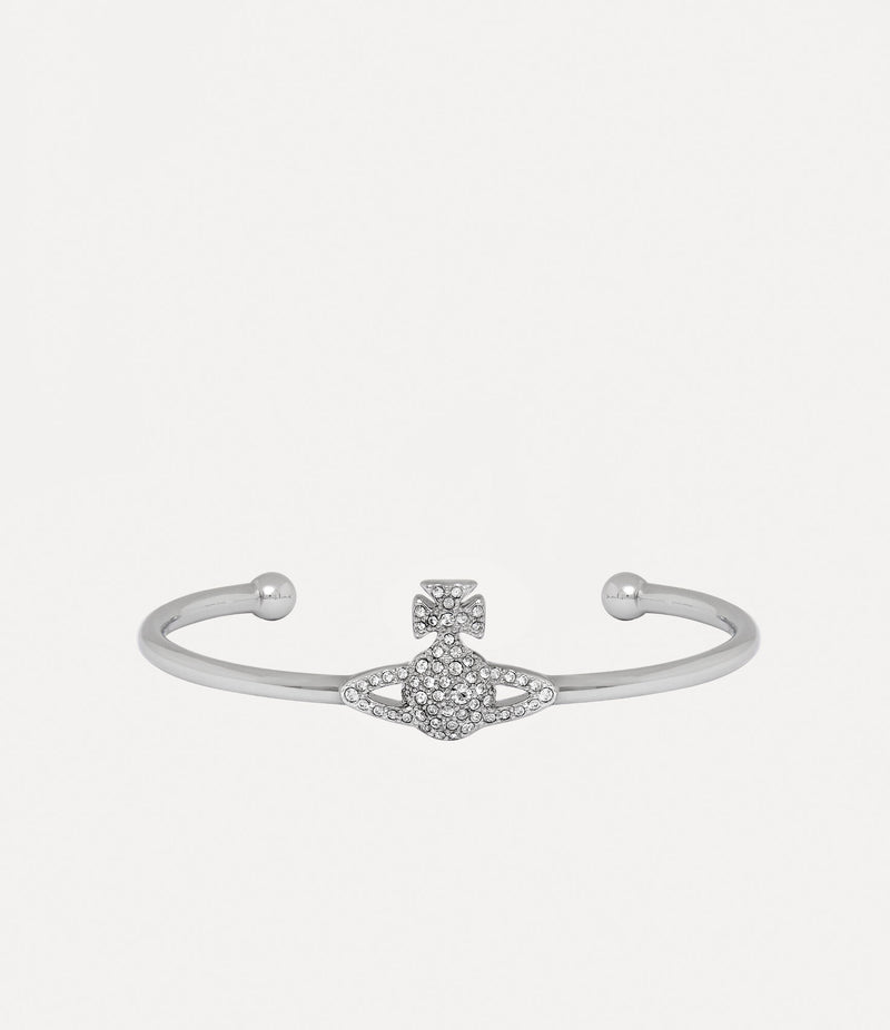 Grace Bas Relief Open Bangle - Silver - 61010007-02P116-CN