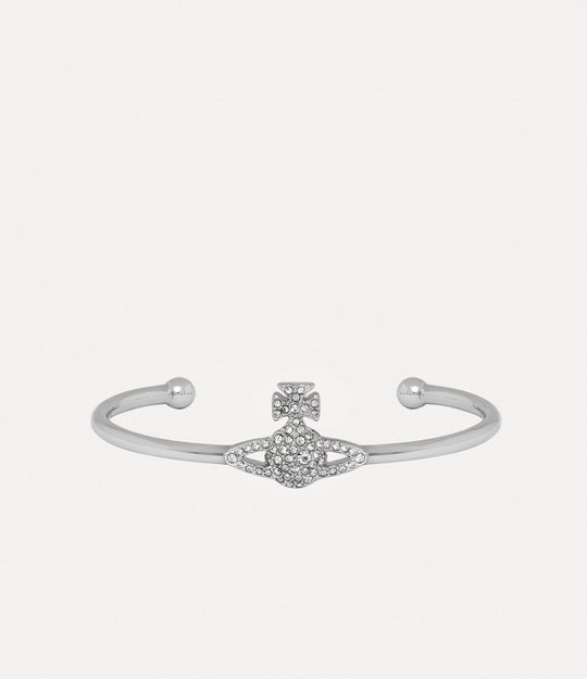 Grace Bas Relief Open Bangle - Silver - 61010007-02P116-CN