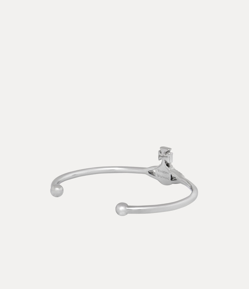 Grace Bas Relief Open Bangle - Silver - 61010007-02P116-CN