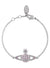 Mini Bas Relief Chain Bracelet - Silver/Violet - 61020051-02P491