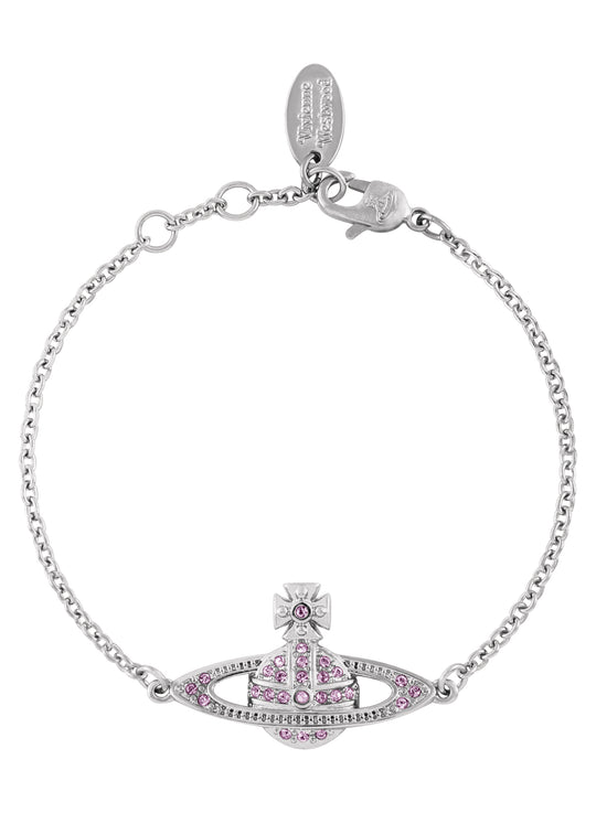 Mini Bas Relief Chain Bracelet - Silver/Violet - 61020051-02P491