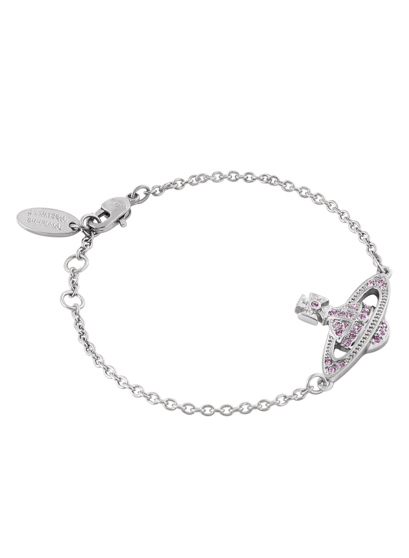 Mini Bas Relief Chain Bracelet - Silver/Violet - 61020051-02P491
