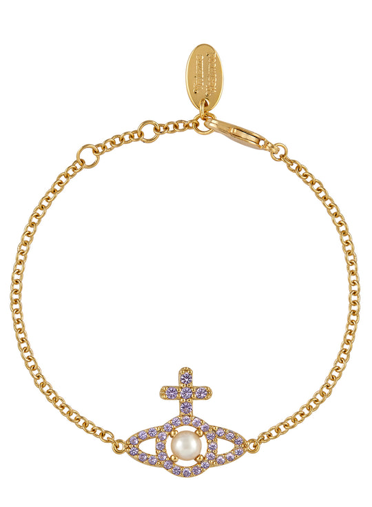 Olympia Pearl Chain Bracelet - Gold/Creamrose/Pink - 6102021E-02R599-SM