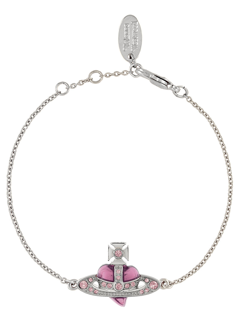 New Diamante Heart Bracelet - Silver/Vintage Rose - 6102021T-02P686