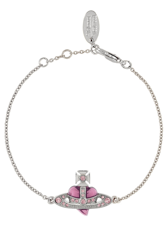 New Diamante Heart Bracelet - Silver/Vintage Rose - 6102021T-02P686
