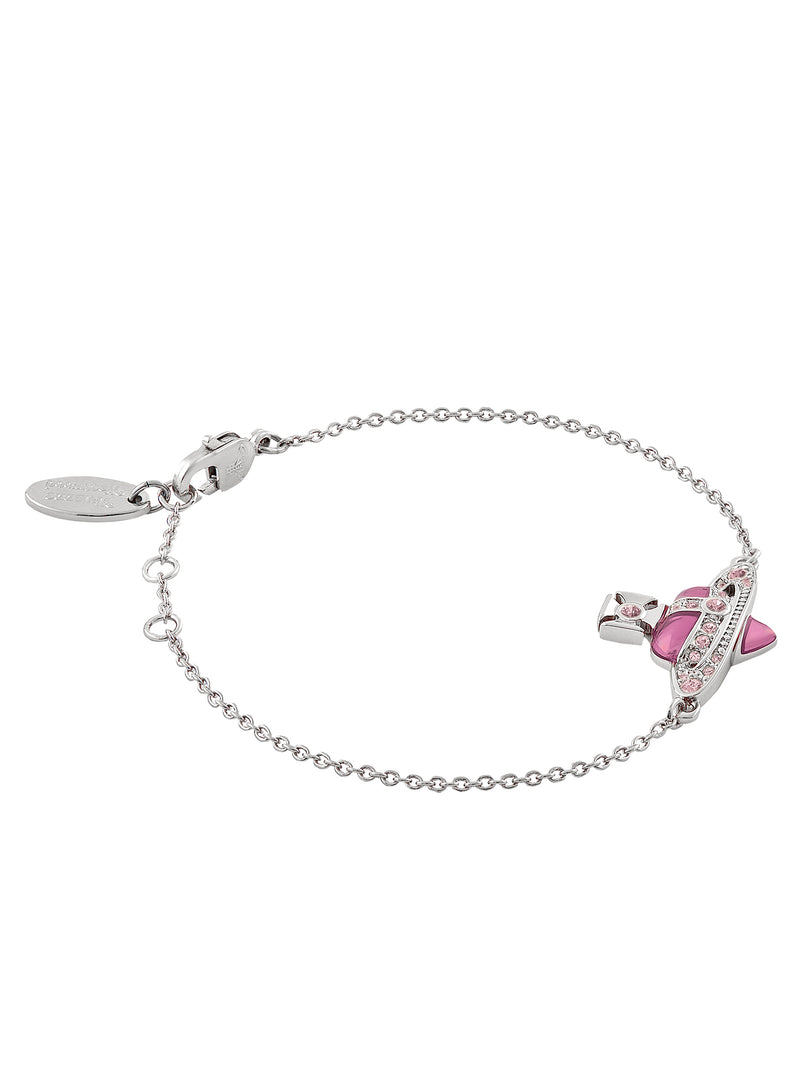 New Diamante Heart Bracelet - Silver/Vintage Rose - 6102021T-02P686