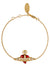 New Diamante Heart Bracelet - Gold/Indian Pink - 6102021T-02R654-CN
