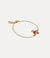New Diamante Heart Bracelet - Gold/Indian Pink - 6102021T-02R654-CN