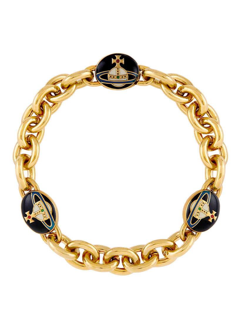 Loelia Chain Bracelet, W2 - Gold/Black - 6102021Z-02R673-IM-W2