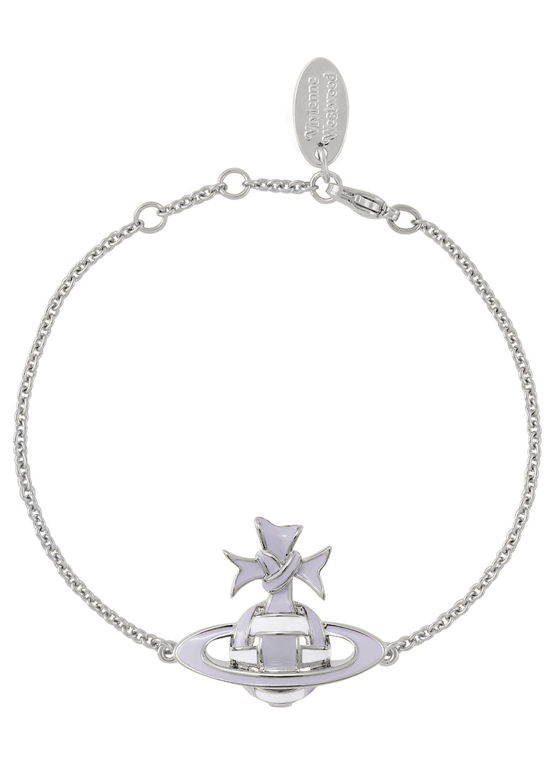 Ribbon Bas Relief Bracelet - Silver/Sky Blue - 61020242-02P599