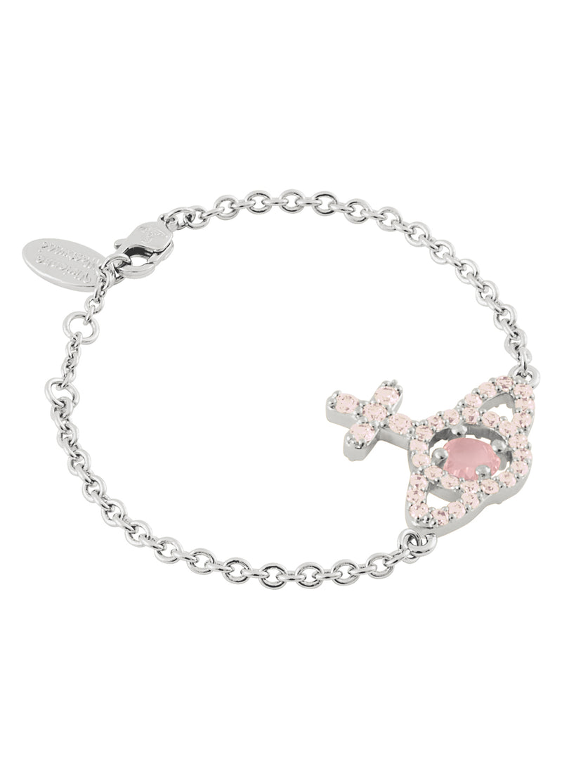 Olympia CZ Bracelet - Silver/Peach - 61020263-02P773