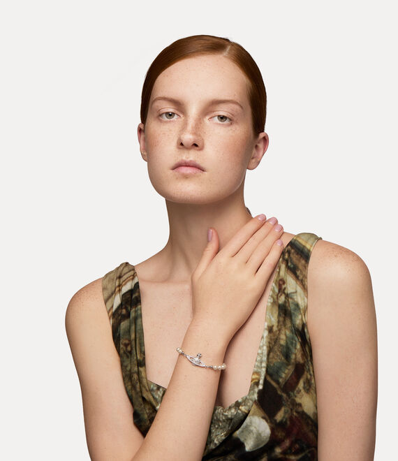 Mini Bas Relief Pearl Bracelet - Gold - 61030001-02R122-CN