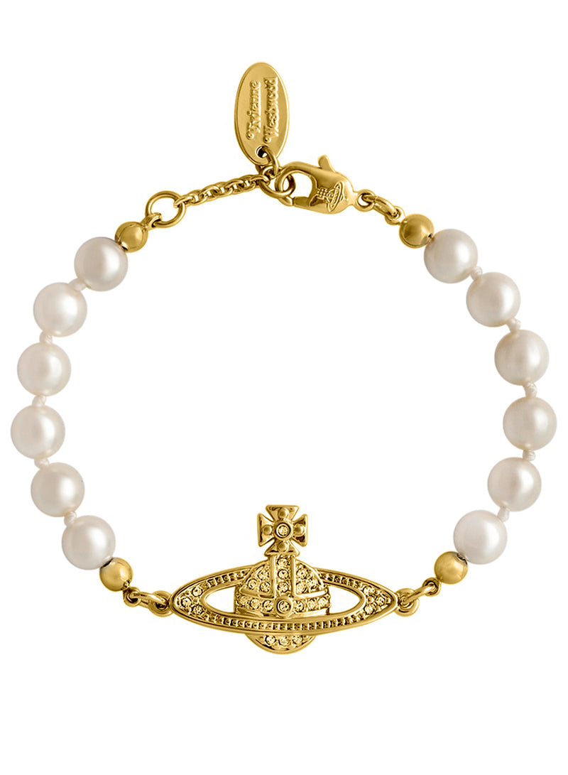 Mini Bas Relief Pearl Bracelet - Gold - 61030001-02R122-CN