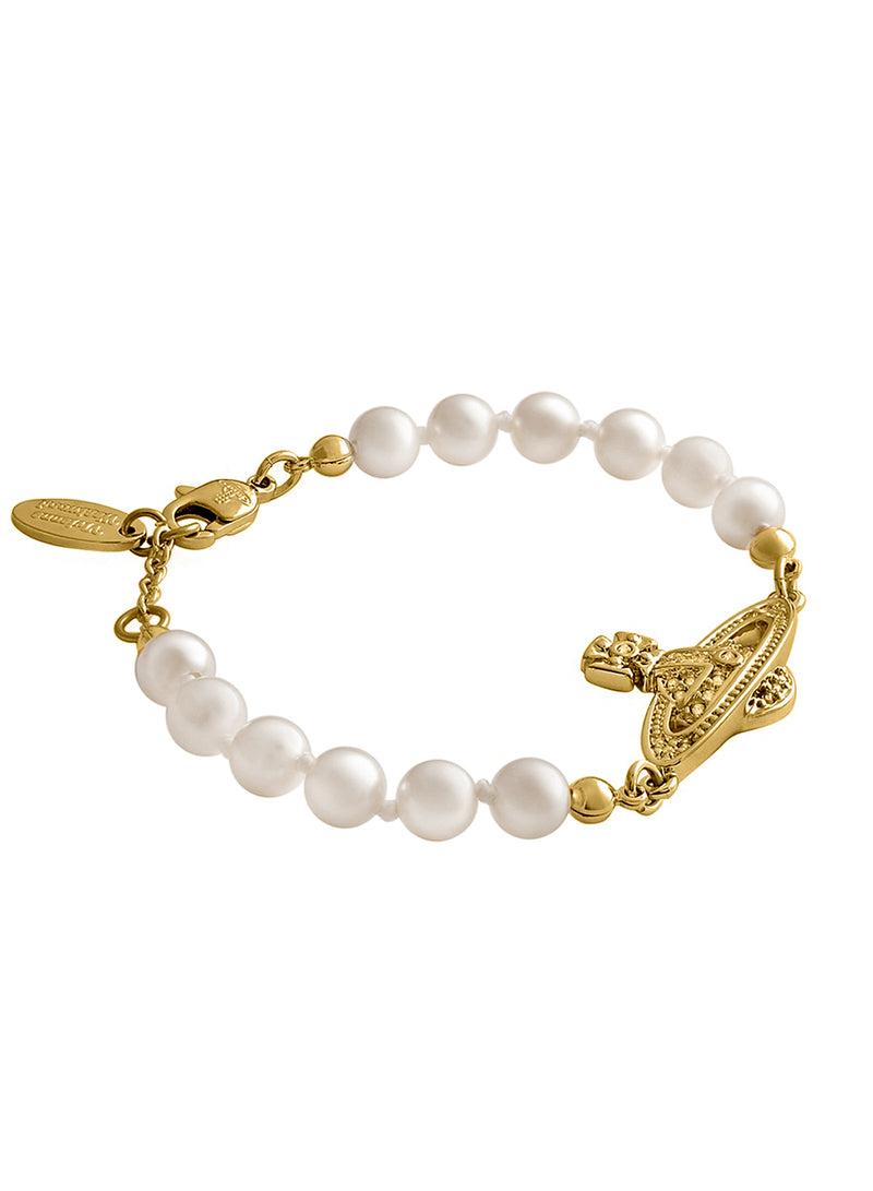 Mini Bas Relief Pearl Bracelet - Gold - 61030001-02R122-CN