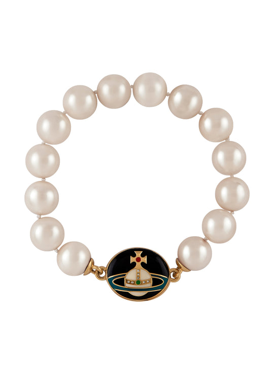 Loelia Large Pearl Bracelet, W1 - Gold/Black - 6103007S-02R672-IM-W1
