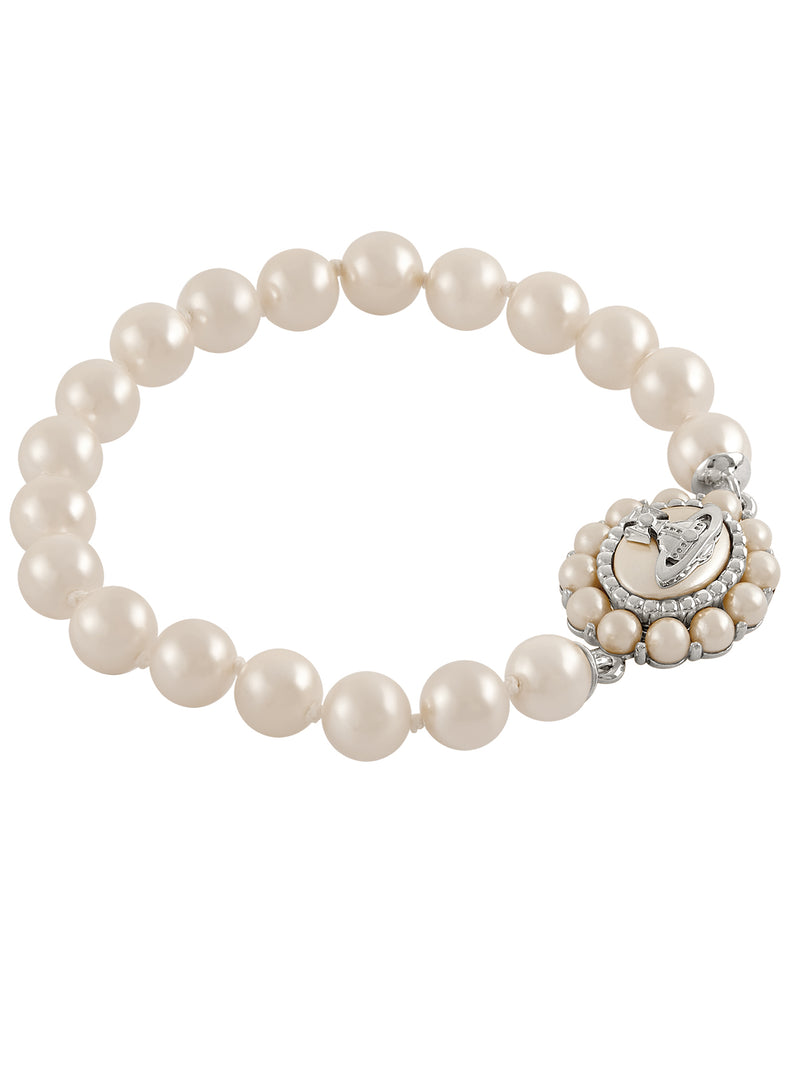 Amaya Large Pearl Bracelet - Silver - 61030089-02P103-W1