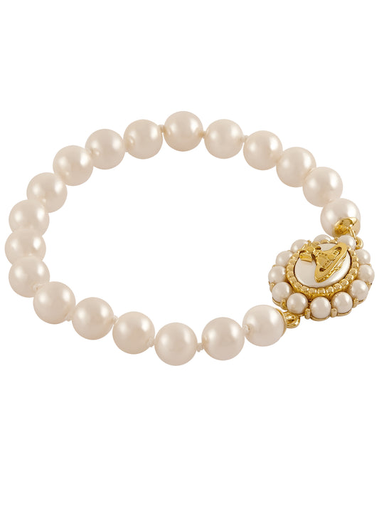 Amaya Large Pearl Bracelet - Gold - 61030089-02R107-W2