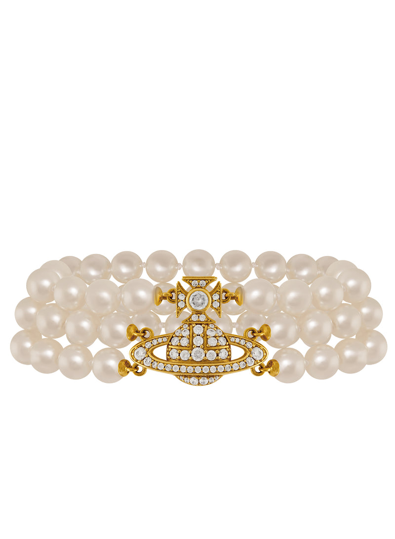 Graziella Three Row Pearl Bracelet - Gold - 6103008J-02R143-W2