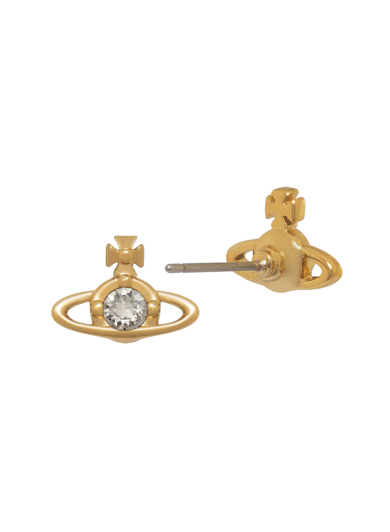 Nano Solitaire Stud Earrings - Gold - 62010037-02R944