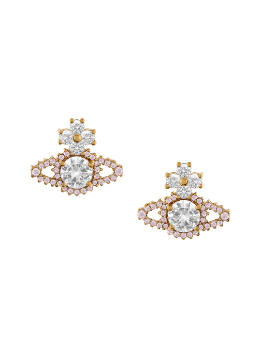 Valentina Orb Earrings - Gold/White/Mauve - 62010101-02R829